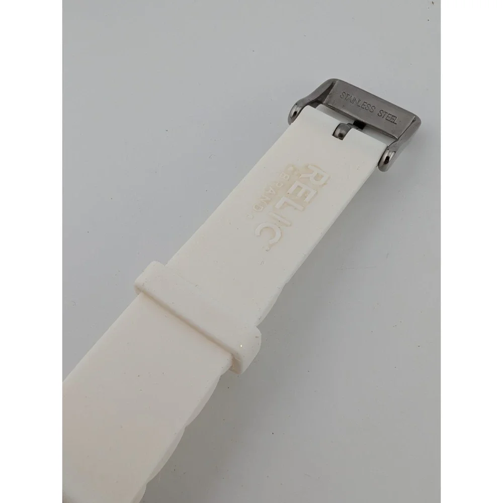 Relic Multifunction Watch Women 34mm‎ Case Silicone Band ZR15582- New Battery